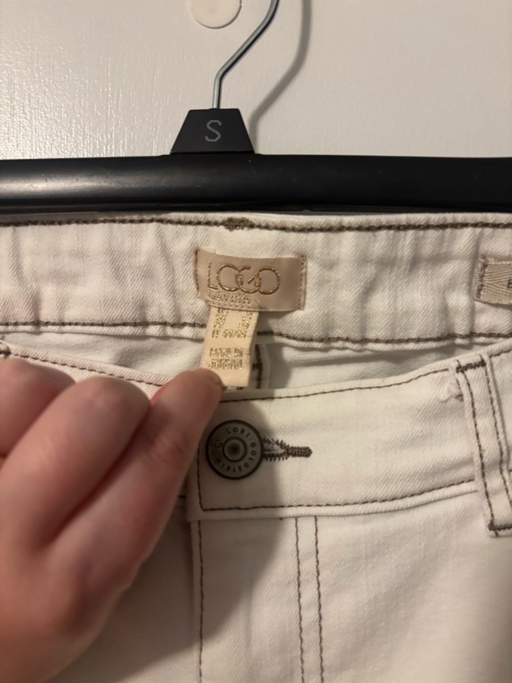 Retro Boho Cream High-Rise Patchwork Boyfriend Jeans Y2K 90s Style Size 8 - Picture 3 of 7